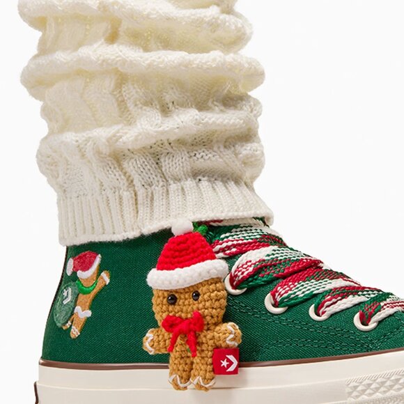 Converse W Chuck 70 High 'X-Mas Gingerbread & Knit Sock Sneakers A12455C MENS 10 - Picture 16 of 16